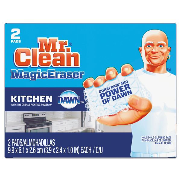 PGC47546CT Mr. Clean Magic Eraser Kitchen Scrubber, 3 9/10" x 2 2/5", 2/Box, 12 Boxes/Carton