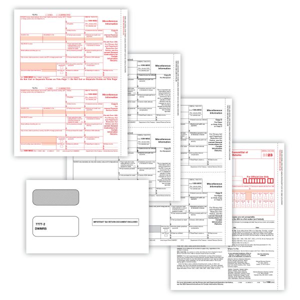 ComplyRight 1099-MISC Tax Forms Set, 3-Part, 2-Up, Copies A/B/C, Laser ...