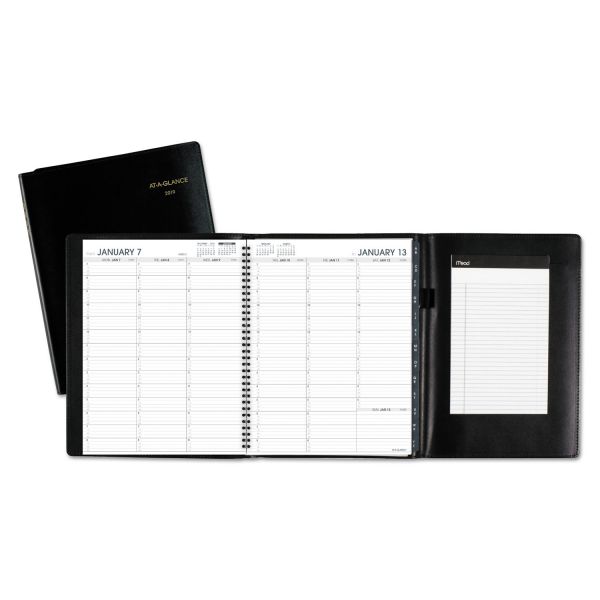 AAG70950P05 AT-A-GLANCE Plus Weekly Appointment Book, 8 1/4 x 10 7/8, Black, 2018-2019