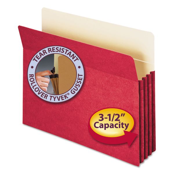 SMD73231 Smead 3 1/2" Exp Colored File Pocket, Straight Tab, Letter, Red