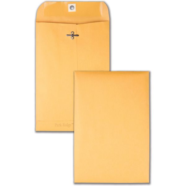 QUA43055 Quality Park Park Ridge Kraft Clasp Envelope, #55, 6 x 9, Brown Kraft, 100/Box