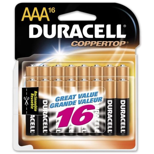 DURMN2400B20Z Duracell CopperTop Alkaline Batteries, AAA, 20/PK