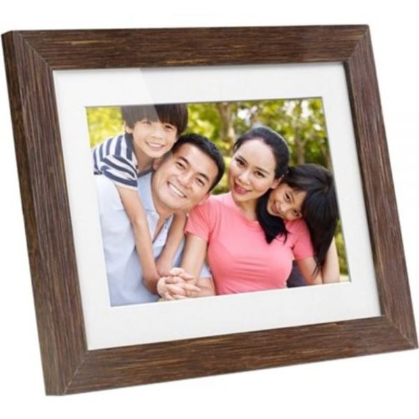 Aluratek 8 inch Distressed Wood Digital Photo Frame with Auto Slideshow ...