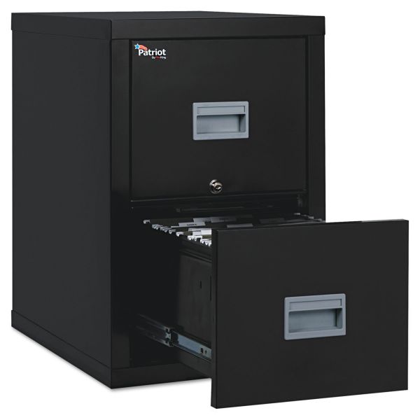 FIR2P1825CBL FireKing Patriot Insulated Two-Drawer Fire File, 17 3/4w x 25d x 27 3/4h, Black