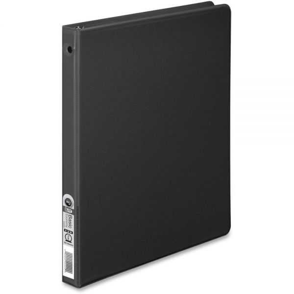 WLJ36213B Wilson Jones 362 Basic 3-Ring View Binder, 1/2" Capacity, Round Ring, Black