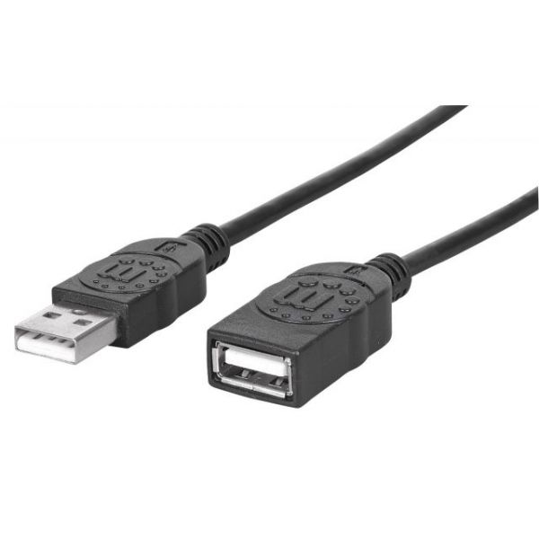 SYNX3434755 Manhattan Hi-Speed USB 2.0 A Male to A Female Extension Cable, 6', Black