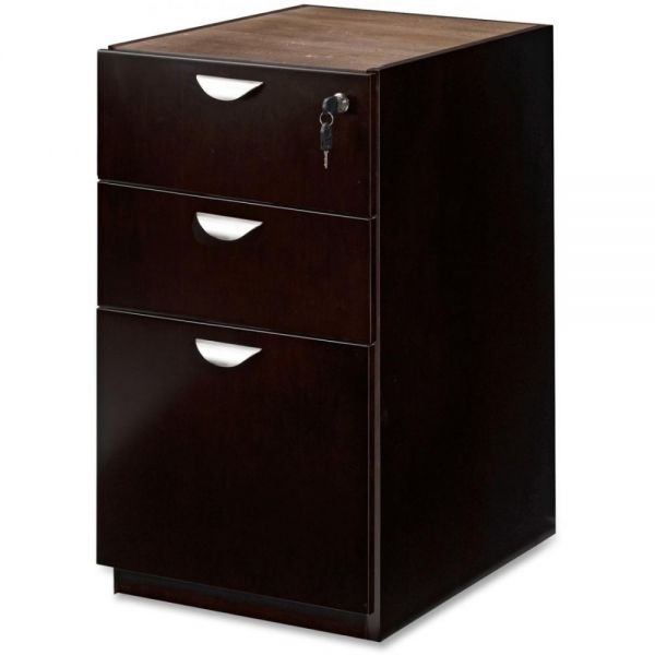MLNMPBBF28ESP Mayline Mira Series Box/Box/File Desk Pedestal, 15w x 28d x 27¾h, Espresso