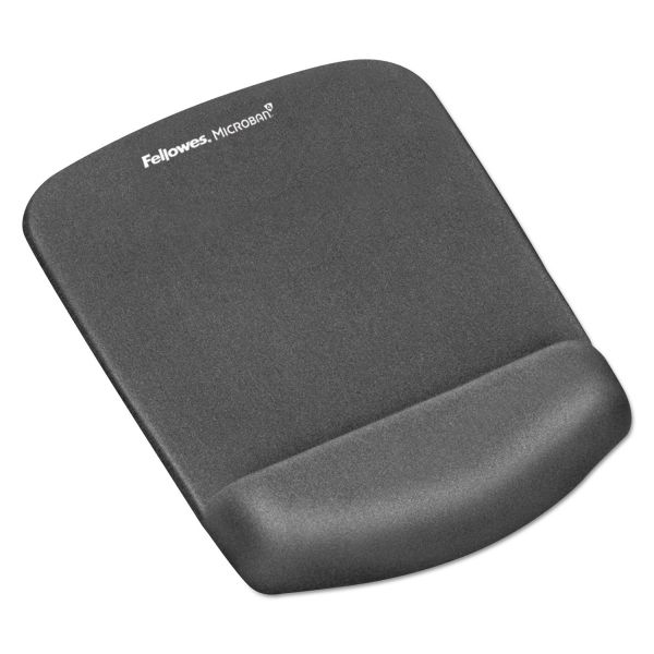 FEL9252201 Fellowes PlushTouch Mouse Pad with Wrist Rest, Foam, Graphite, 7 1/4 x 9-3/8