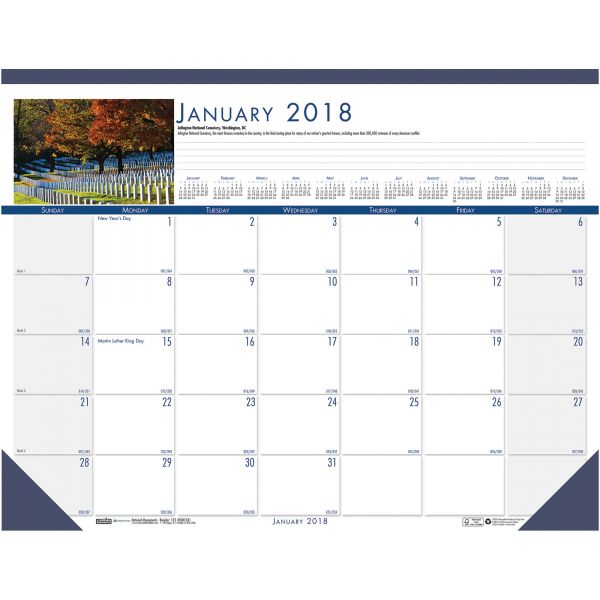 HOD1336 House of Doolittle National Monuments Monthly Desk Pad Calendar