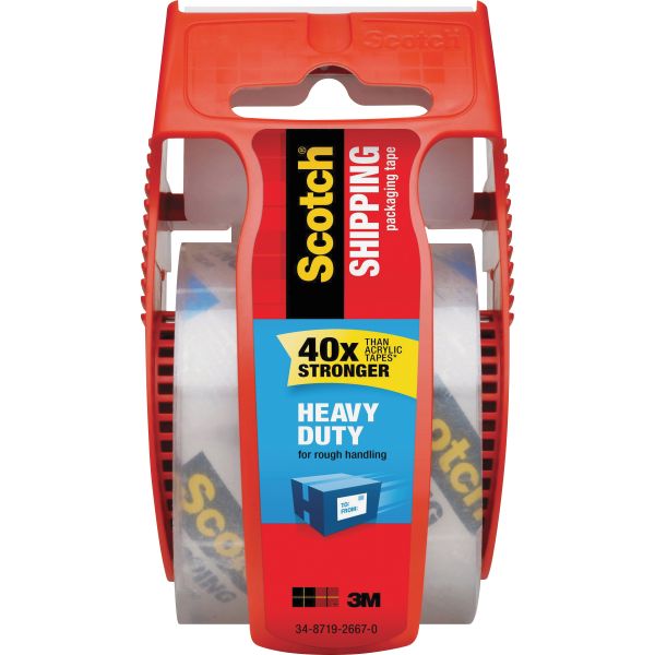 MMM142 Scotch 3850 Heavy-Duty Packaging Tape in Sure Start Disp. 1.88" x 800", Clear