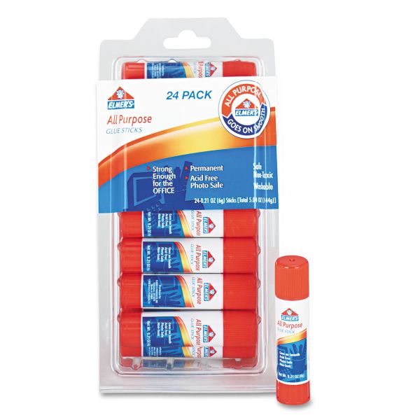 EPIE553 Elmer's Disappearing Glue Stick, 0.21 oz, 24/Pack