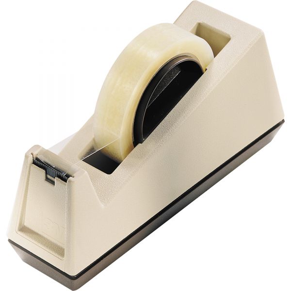 MMMC25 Scotch Heavy-Duty Weighted Desktop Tape Dispenser, 3" Core, Plastic, Putty/Brown