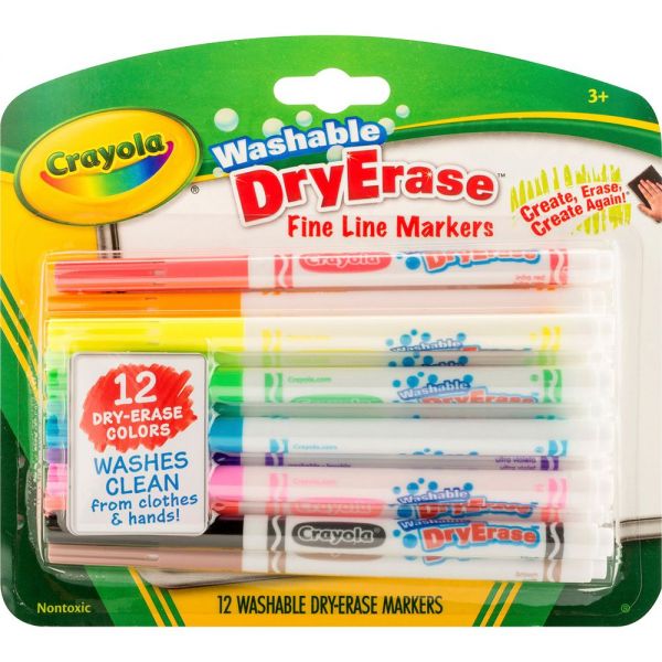 CYO985912 Crayola Washable Dry Erase Fine Line Markers