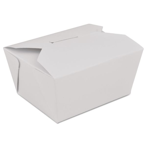 SCH0771 SCT ChampPak Retro Carryout Boxes, Paperboard, 4-3/8 x 3-1/2 x 2-1/2, White