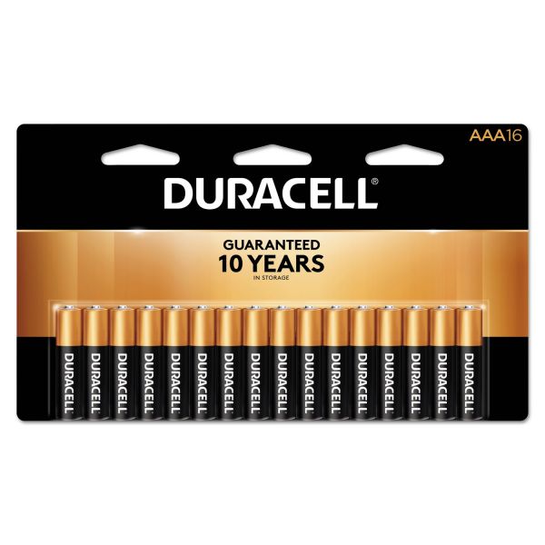 DURMN2400B16Z Duracell CopperTop Alkaline Batteries, AAA, 16/PK