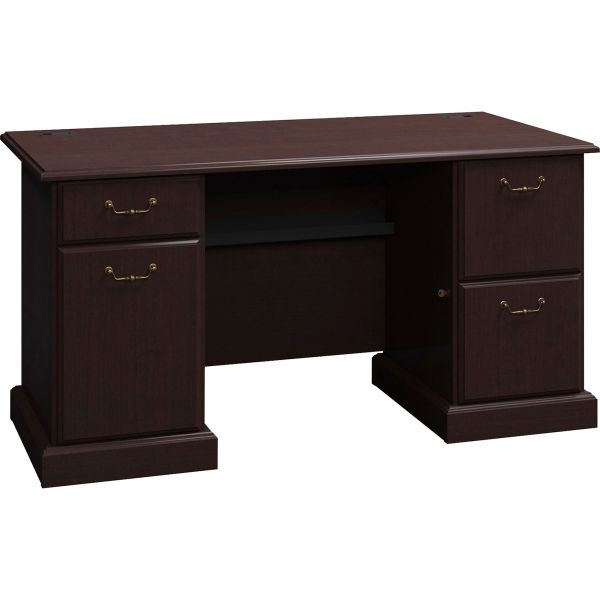 BSH6360MCA203 Bush 60"W Double Ped Desk (B/B/F, F/F) Box 2 of 2 Syndicate, Mocha Cherry