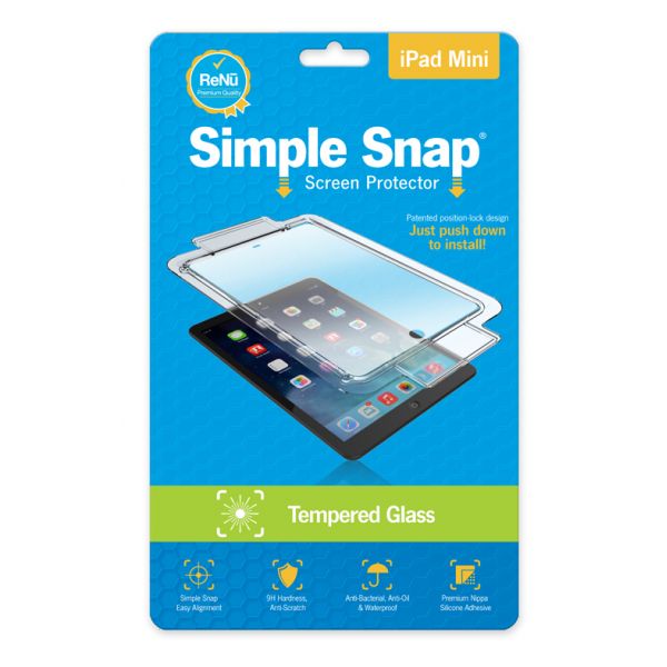 IGRM2X9680 ReVamp Simple Snap Screen Protector (iPad Mini) (Tempered Glass) Transparent