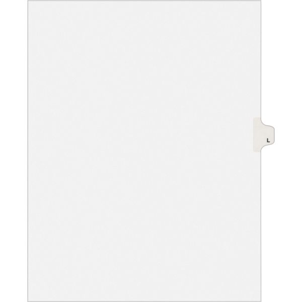 AVE82174 Avery Allstate-Style Legal Exhibit Side Tab Divider, Title: L, Letter, White, 25/Pack