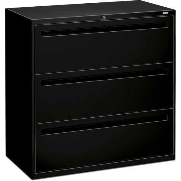 HON793LP HON 700 Series Three-Drawer Lateral File, Letter/Legal/A4, 42w x 19-1/4d, Black