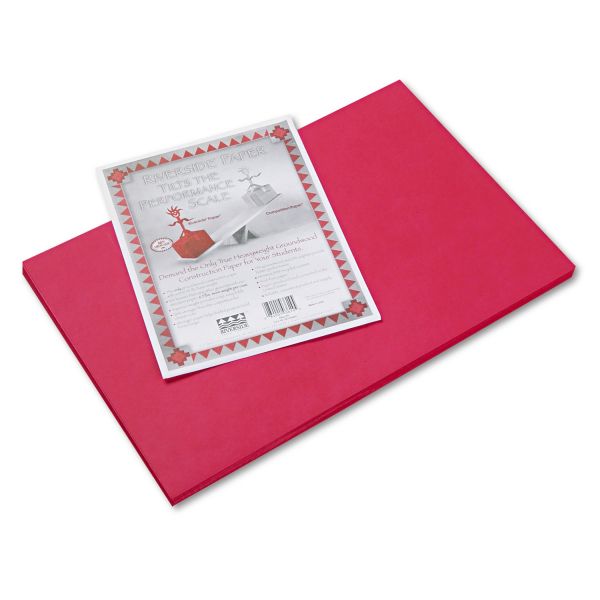 PAC103614 Pacon Riverside Construction Paper, 76 lbs., 12 x 18, Red, 50 Sheets/Pack