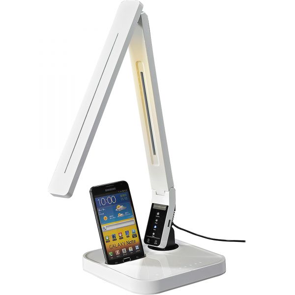 LLR99770 Lorell Micro USB Charger LED Desk Lamp