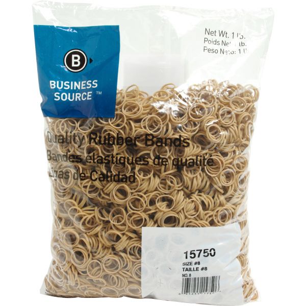 BSN15750 Business Source #8 Rubber Bands (1 lb)