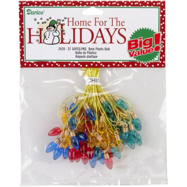 NOTM339408 Plastic Christmas Tree Bulbs 8mm 50/Pkg