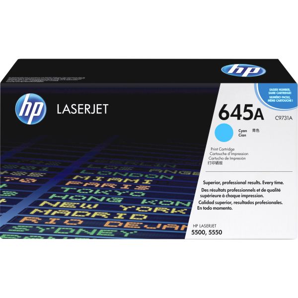 HEWC9731A HP 645A, (C9731A) Cyan Original LaserJet Toner Cartridge