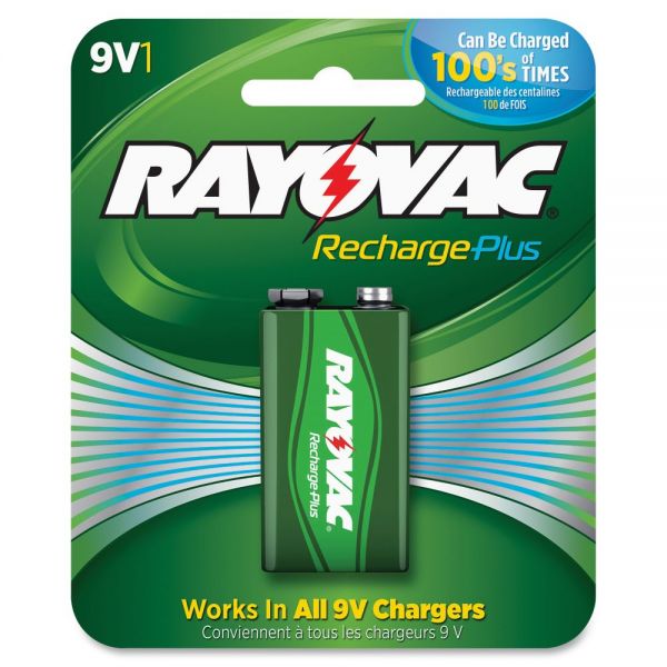 RAYPL16041GENCT Rayovac Rechargeable Plus 9V Batteries