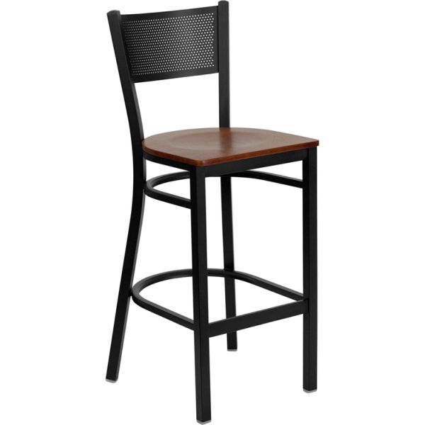 FHFXUDG60116GRDBARCHYWGG Flash Furniture HERCULES Series Grid Back Barstool