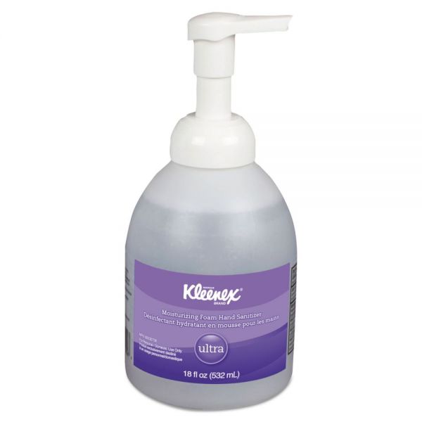 KCC45826CT Kleenex Ultra Moisturizing Foam Hand Sanitizer, 18 oz Bottle, Clear, 4/Carton