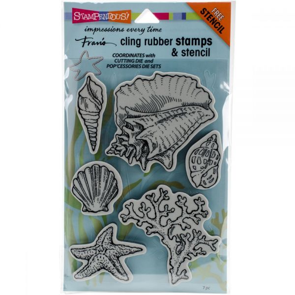 NOTM291300 Stampendous Fran's Cling Stamps & Stencils 5"X7"