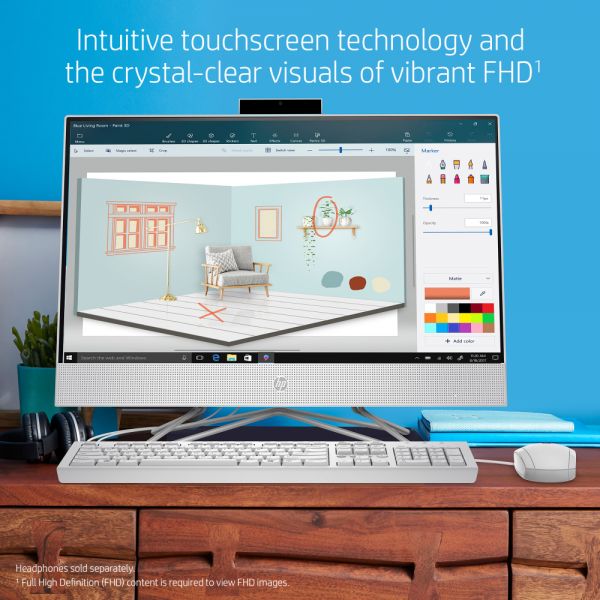 HP 24-df0076 All-In-One PC, 23.8” Touchscreen, AMD Ryzen 5, 8GB