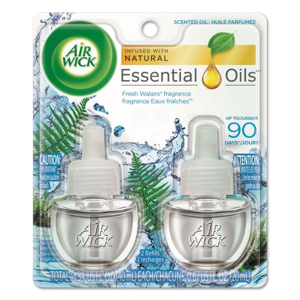 RAC79717 Air Wick Scented Oil Refill, Fresh Waters, 0.67oz, 2/Pack