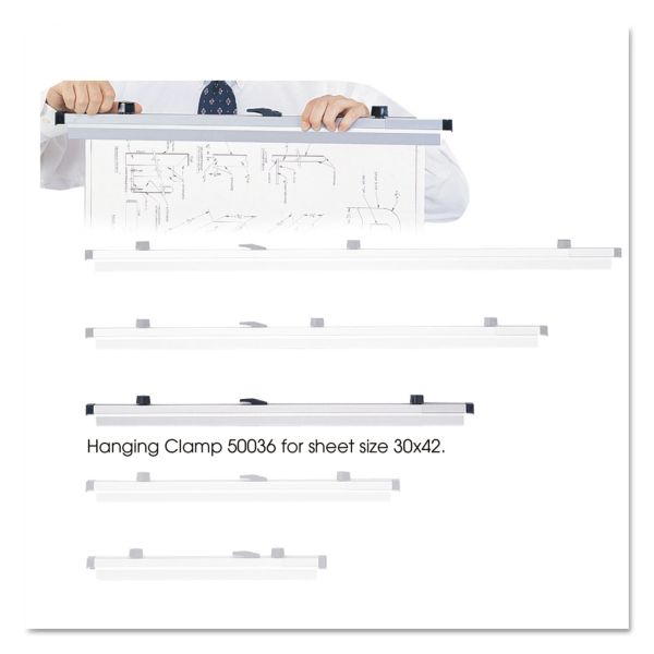 SAF50036 Safco Sheet File Hanging Clamps, 100 Sheets Per Clamp, 30", 6/Carton