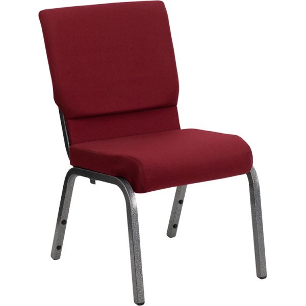 FHFXUCH60096BYSILVGG Flash Furniture Burgundy Fabric Big & Tall Church Chair