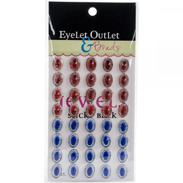 NOTM340119 Bling Self-Adhesive Oval Jewels 12mm 40/Pkg