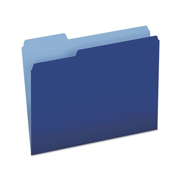 PFX15213NAV Pendaflex Colored File Folders, 1/3 CutTop Tab, Letter, Navy Blue/Light Navy Blue, 100/Box