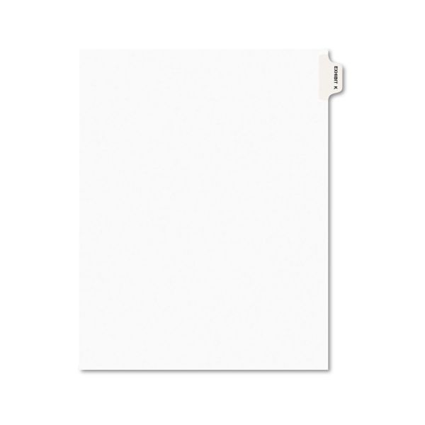 AVE01381 Avery Avery-Style Preprinted Legal Side Tab Divider, Exhibit K, Letter, White, 25/Pack