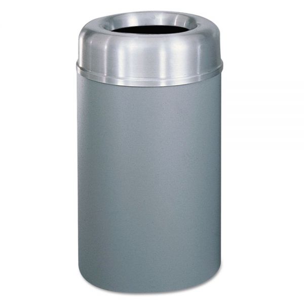 RCPAOT30SAGRPL Rubbermaid Commercial Crowne Collection Open Top Receptacle, Aluminum/Steel, 30 gallon, Silver/Gray