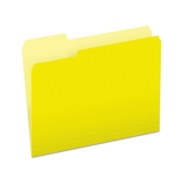 PFX15213YEL Pendaflex Colored File Folders, 1/3 Cut Top Tab, Letter, Yellow, Light Yellow, 100/Box