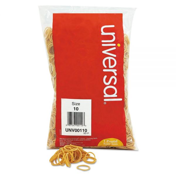 UNV00110 Universal Rubber Bands, Size 10, 1-1/4 x 1/16, 3400 Bands/1lb Pack