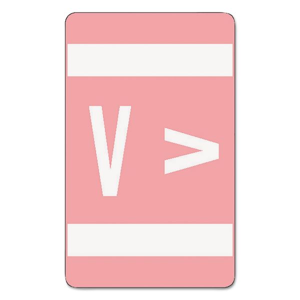 SMD67192 Smead Alpha-Z Color-Coded Second Letter Labels, Letter V, Pink, 100/Pack