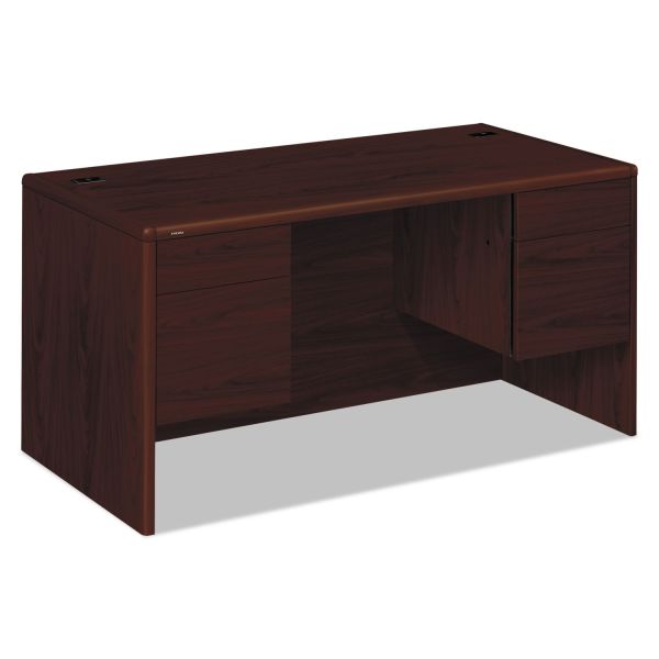 HON10771NN HON 10700 Series Desk, 3/4 Height Double Pedestals, 60w x 30d x 29 1/2h, Mahogany
