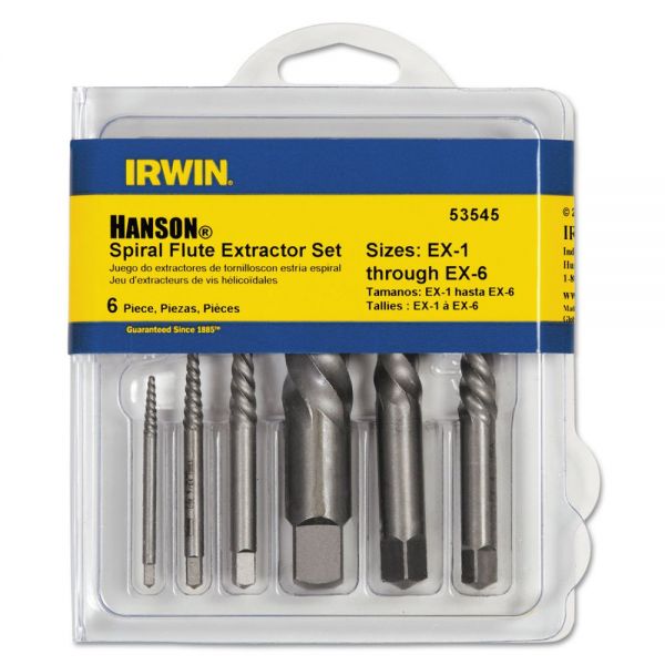 HNS53545 IRWIN Spiral-Flute Extractor, 6-Piece Set, EX-1 to EX-6