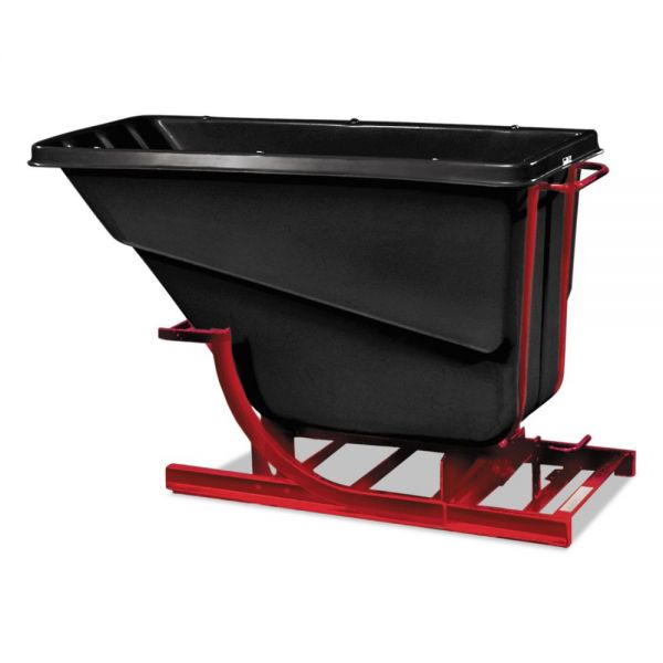 RCP1054BLA Rubbermaid Commercial Self-Dumping Hopper, 1/2 Cubic Yard, 750 lb Capacity, Black/Red