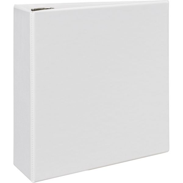AVE09801 Avery Durable 3-Ring View Binder w/Nonlocking EZD Rings, 4" Capacity, White