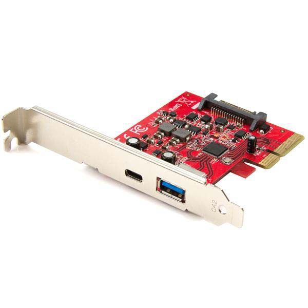 SYNX4399359 StarTech.com 2 Port USB 3.1 (10Gbps) Card - 1x USB-C, 1x USB-A - PCIe - USB C Gen 2 - USB Type-C Card - PCI Express USB Type C Controller