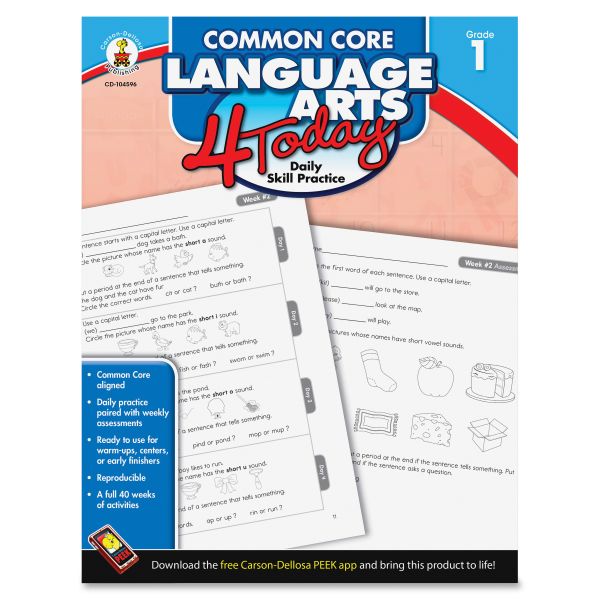 CDP104596 Common Core Language Arts 4 Today Workbook