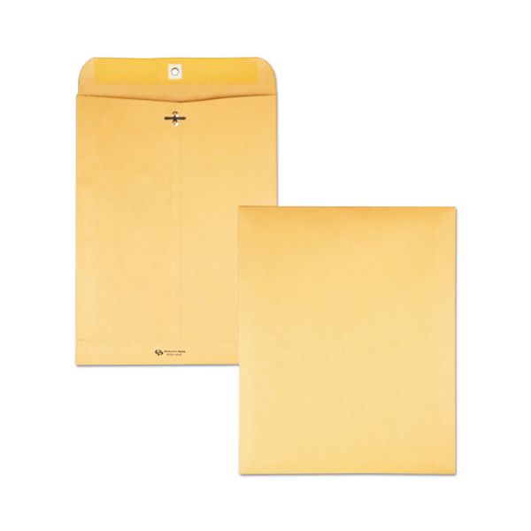 QUA37893 Quality Park Clasp Envelope, 9 1/2 x 12 1/2, 28lb, Brown Kraft, 100/Box